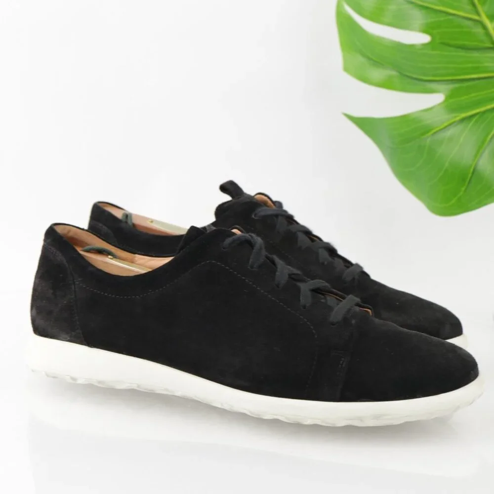 Ganter Womens Gabby Lace Up Shoe Size 10.5 G Black Suede Low Top Comfort Sneaker